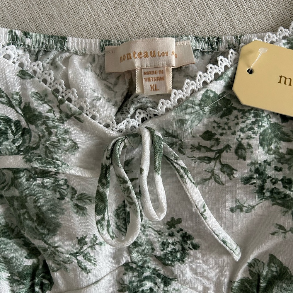 Romantic Peasant Boho Floral Crop Top NWT - Picture 12 of 12